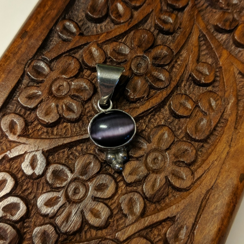 Sterling Silver purple pendant